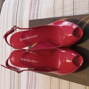 Enzo Angiolini Red Patent Leather Heels